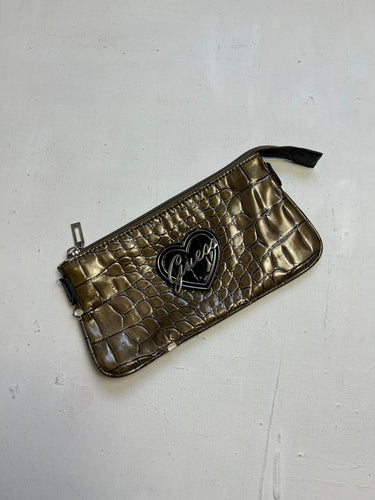 Gold pvc leather pochette mini bag