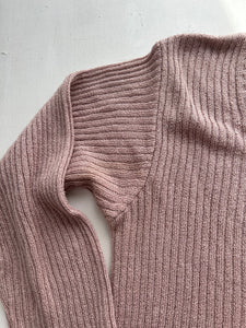 Baby pink ribbed cardigan jumper (S/M)