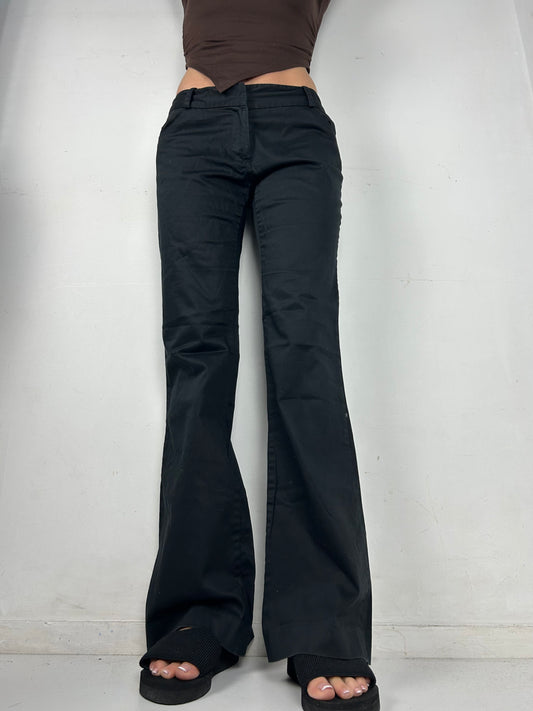 Black low rise bootcut office pants (S/M)