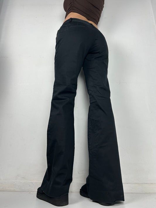 Black low rise bootcut office pants (S/M)