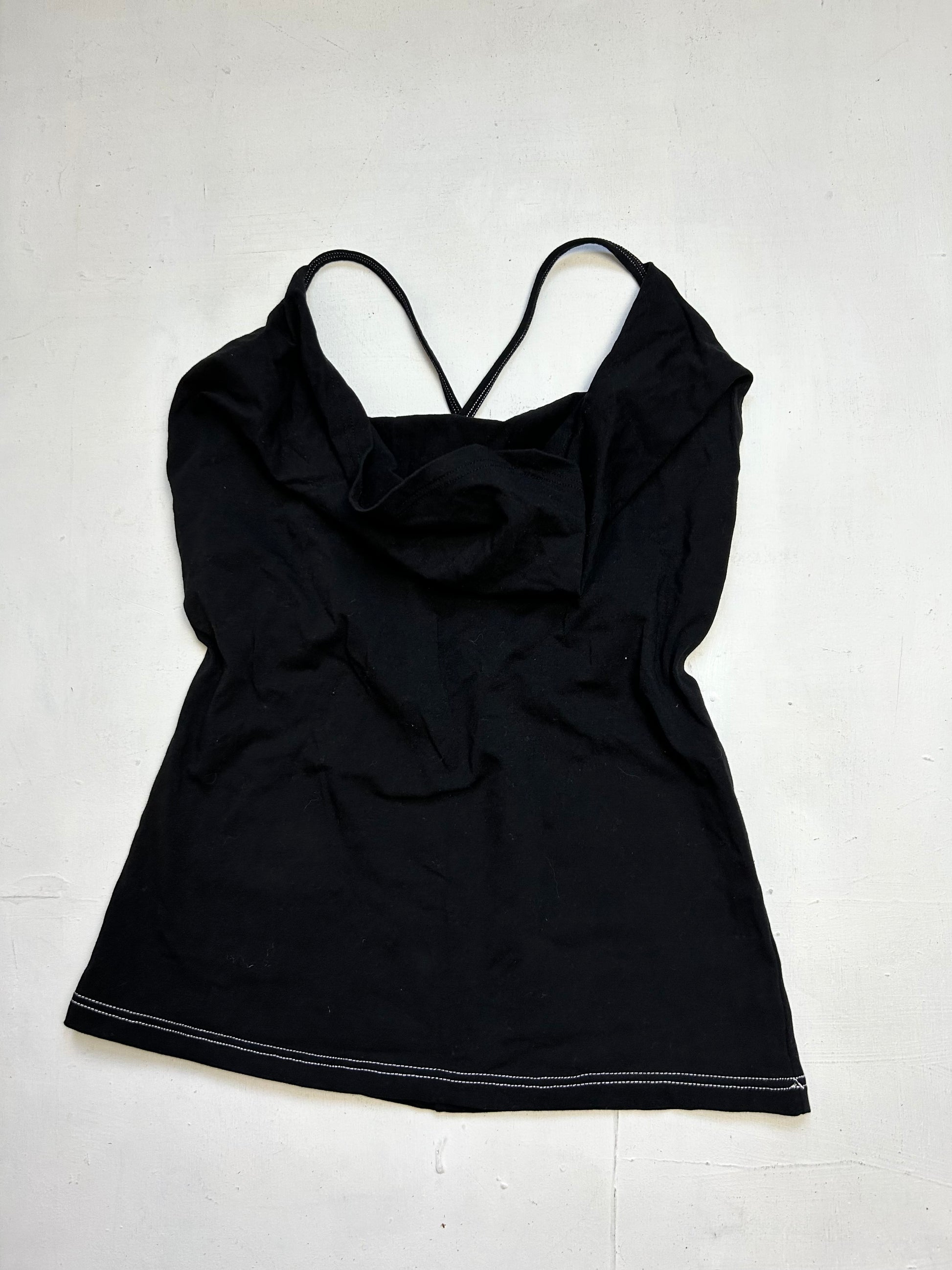 Black buckle backless top (S/M)