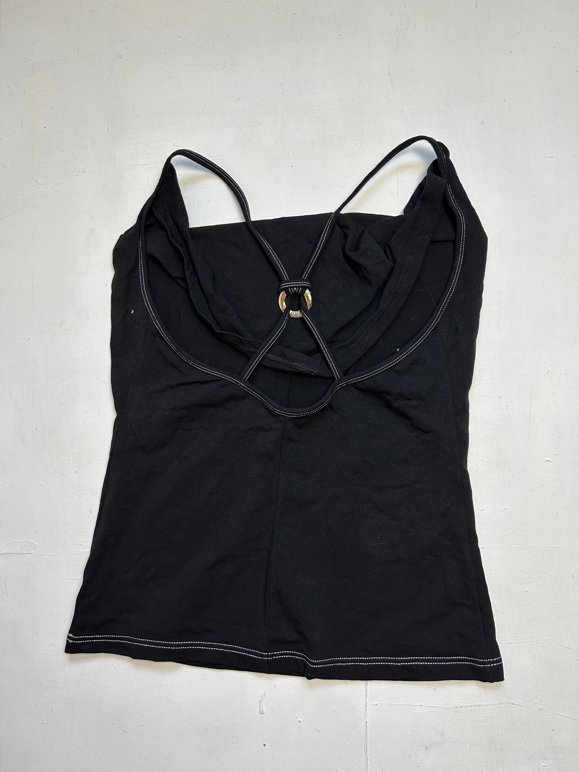 Black buckle backless top (S/M)