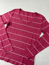 Load image into Gallery viewer, Striped pink 90s y2k long sleeves top (S/M)