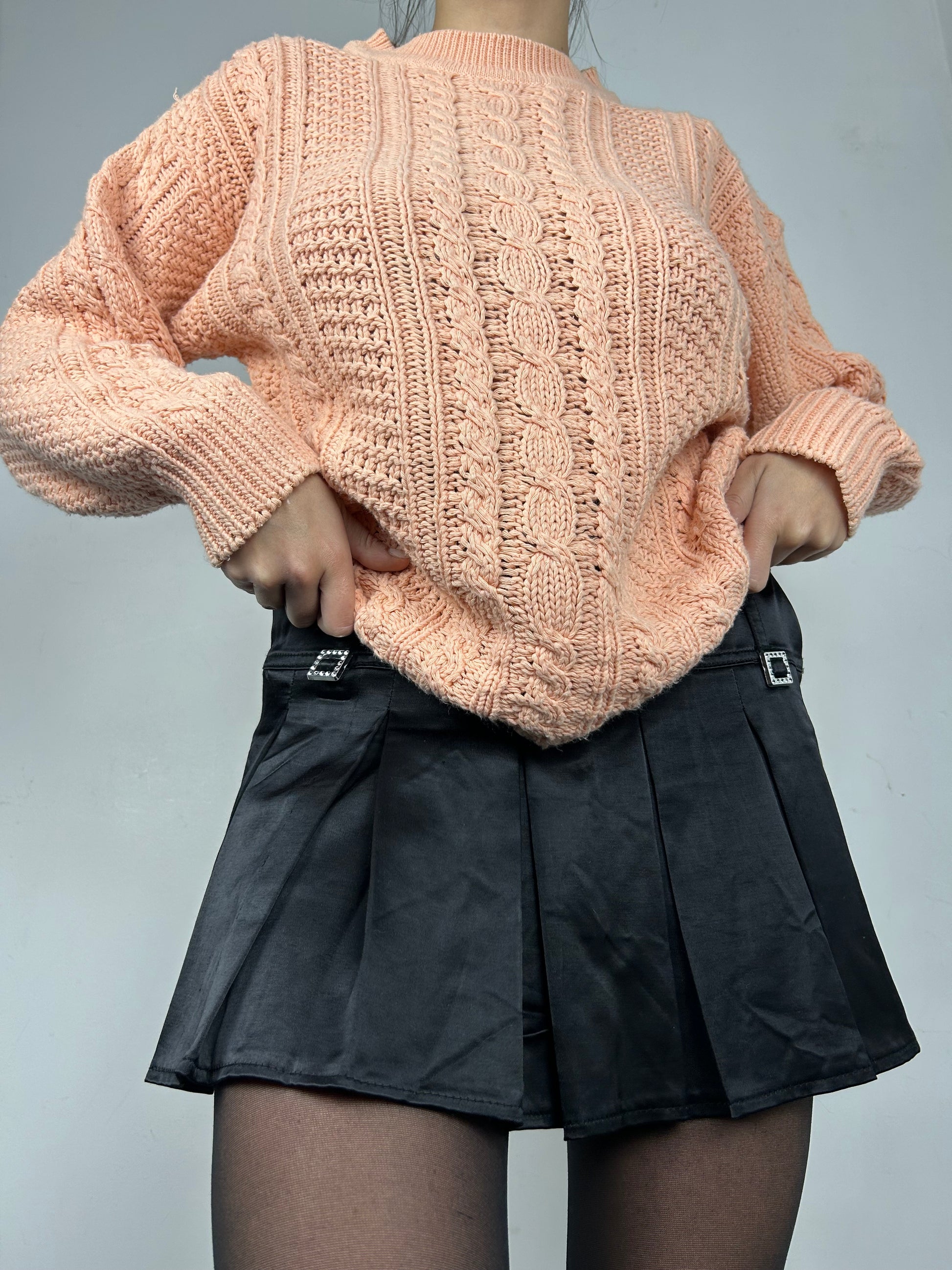 Pink handmade round neck  jumper (M/L)