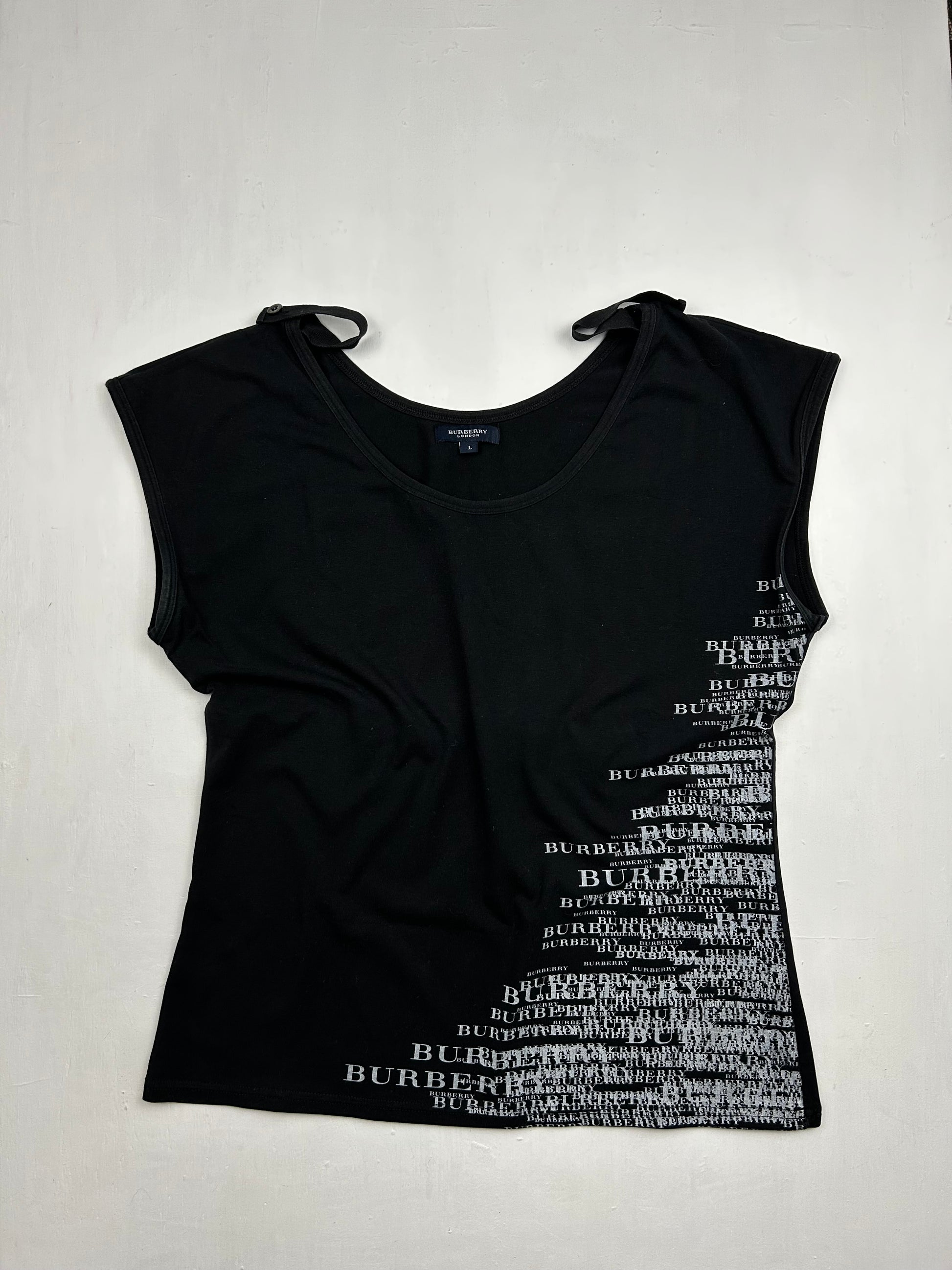 Black tight fit logo tee (L)