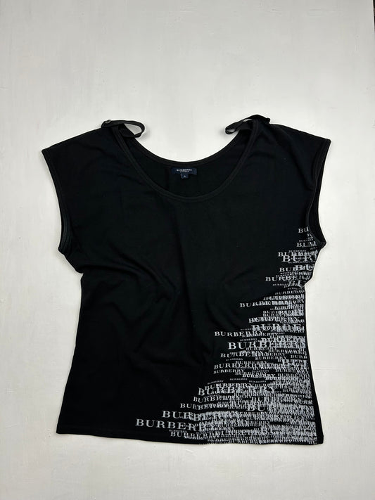 Black tight fit logo tee (L)