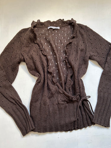 Brown ballet cardigan knitted jumper  (M)