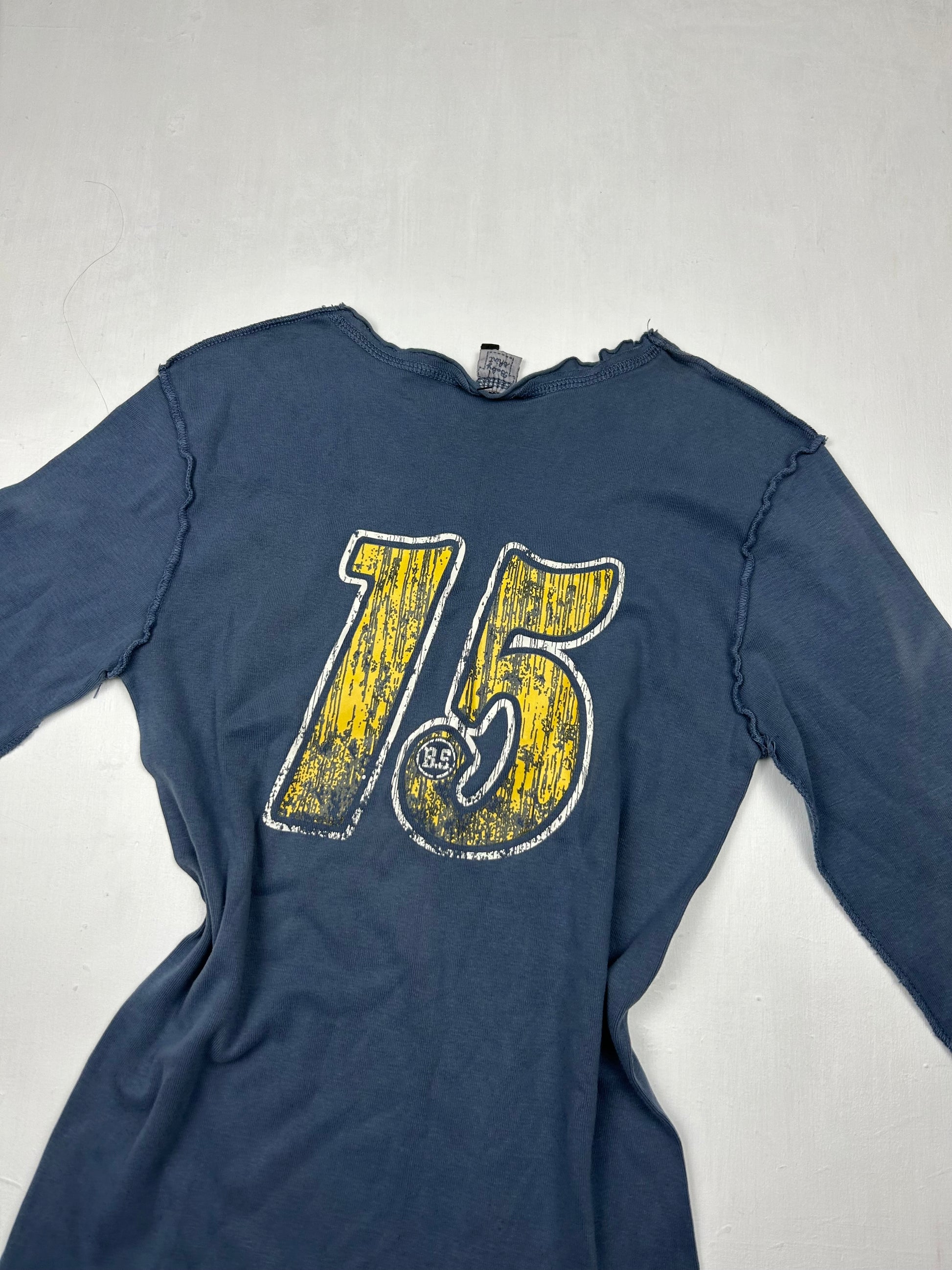 Navy blue logo long sleeves top (S/M)