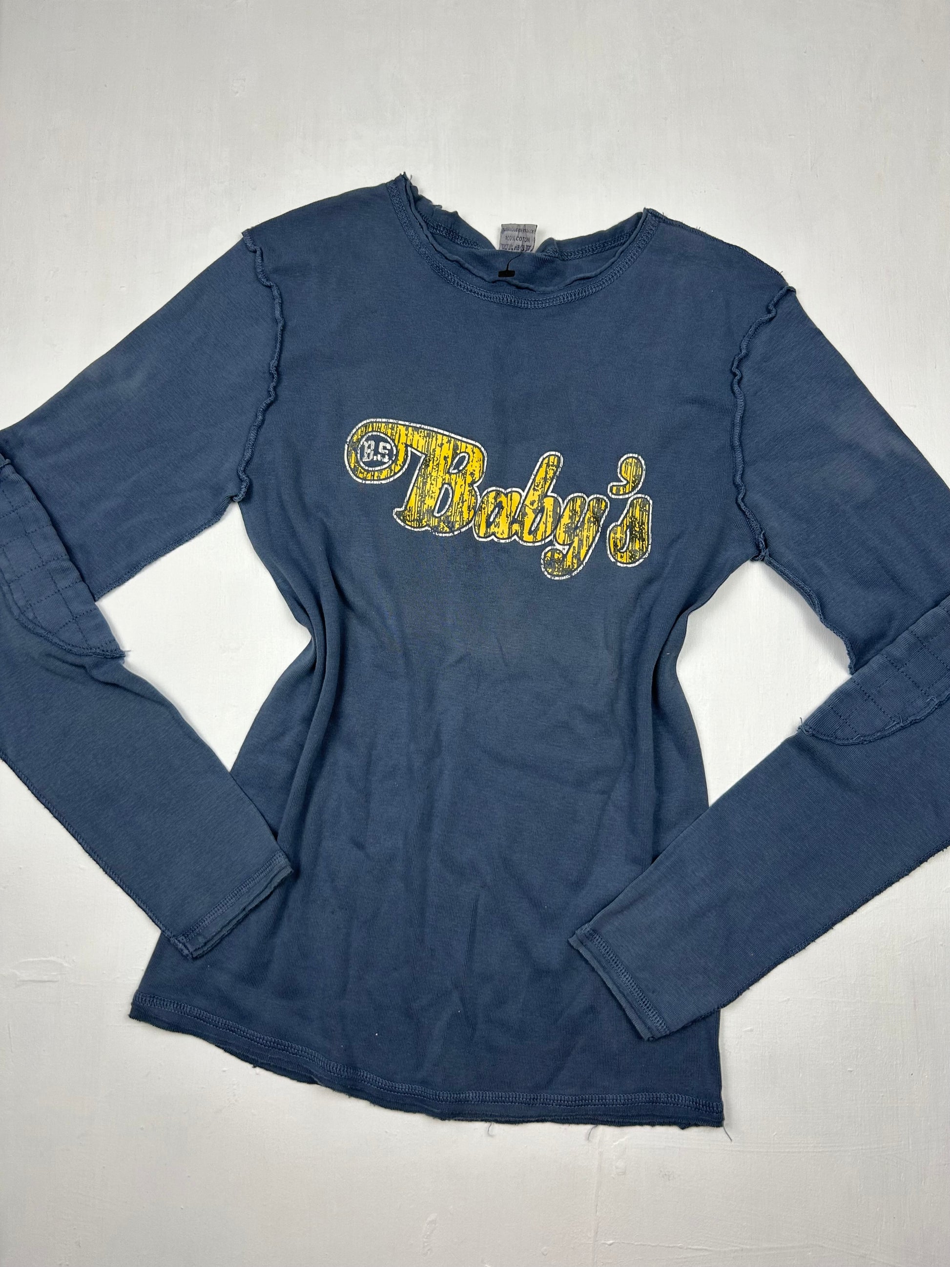 Navy blue logo long sleeves top (S/M)