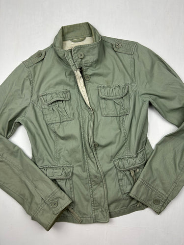 Khaki cotton utility biker jacket (S/M)