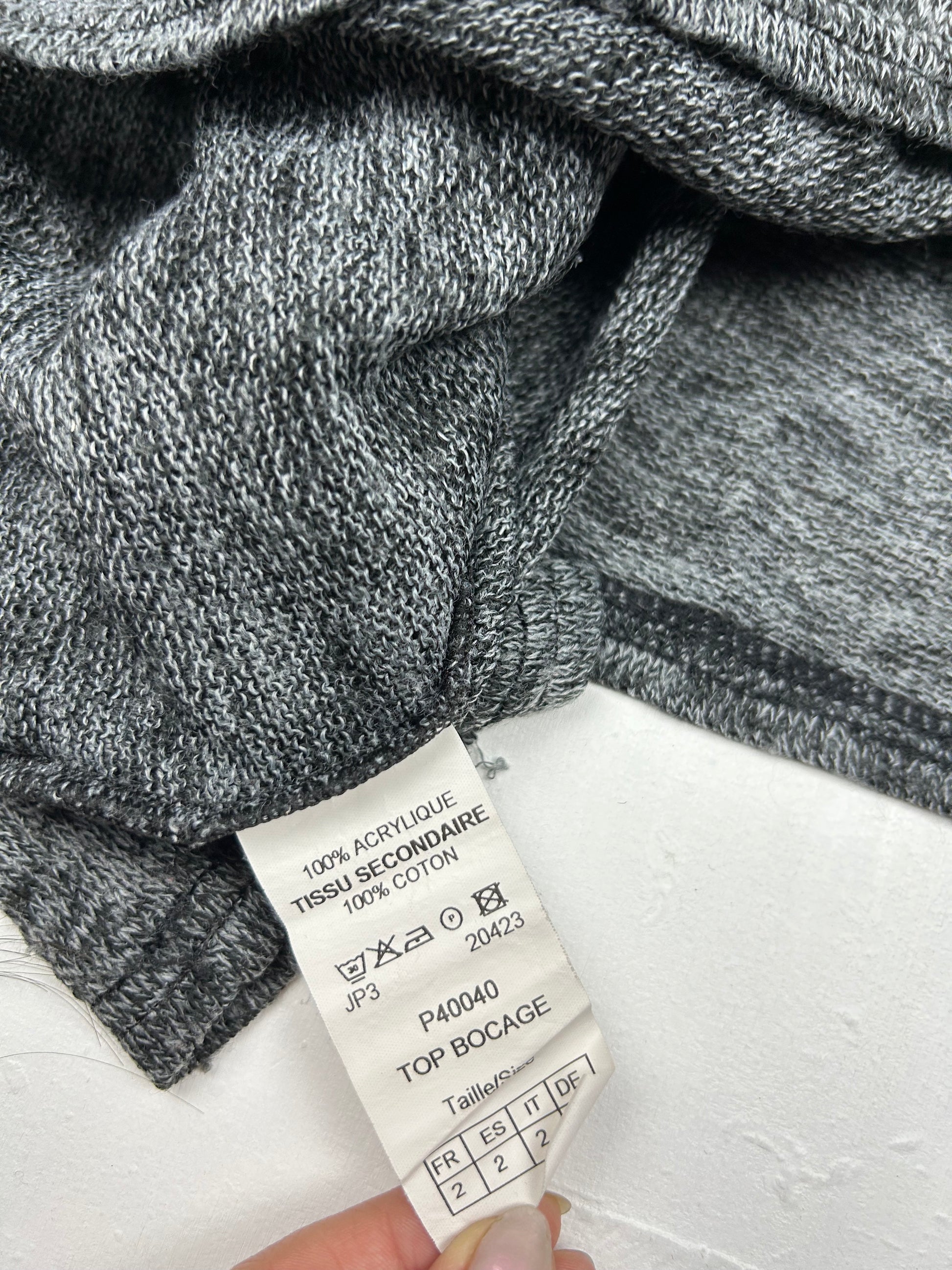 Grey 2 in 1 cardigan jumper (S)