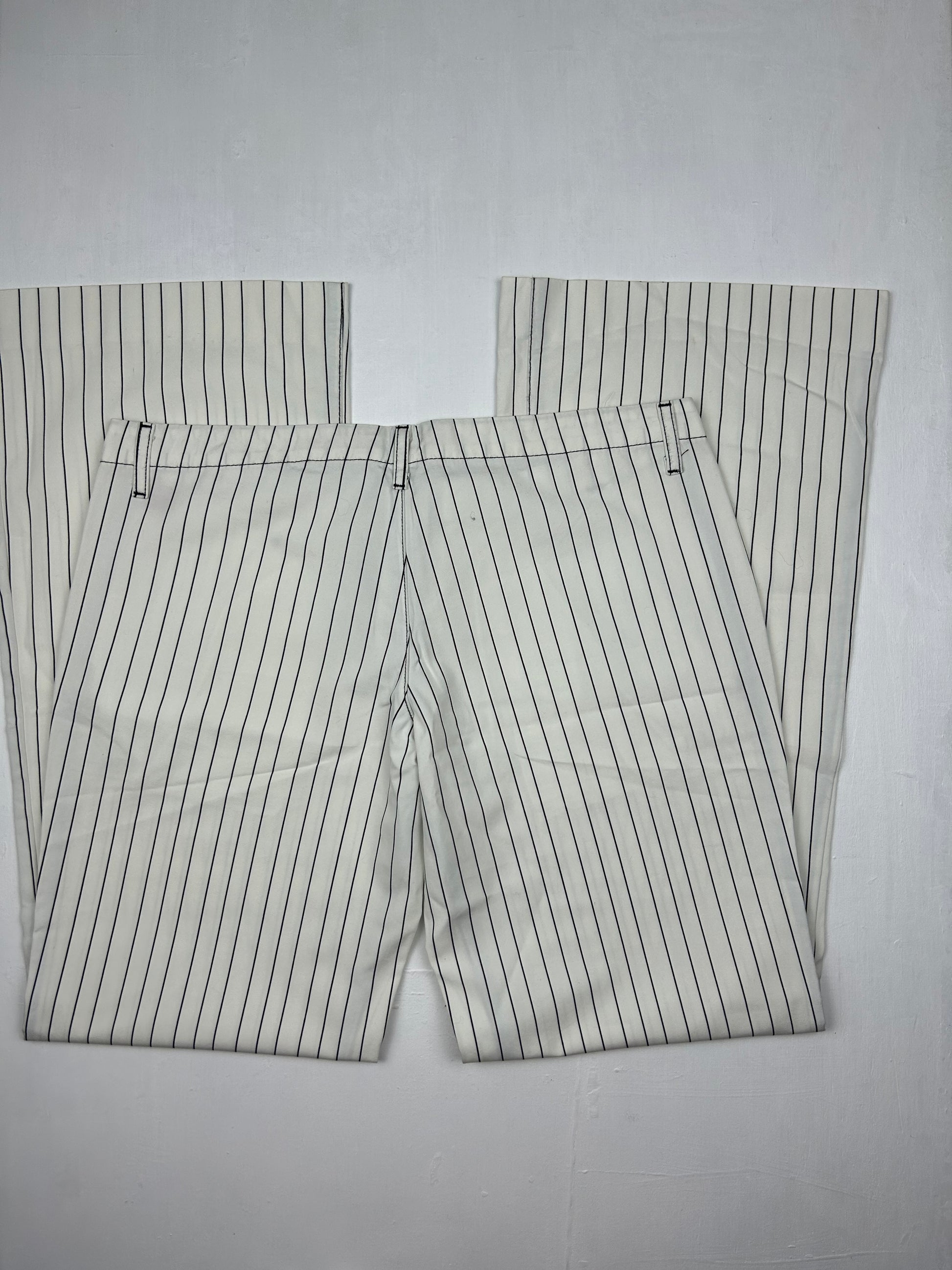 White low waist office bootcut flare pants (M)