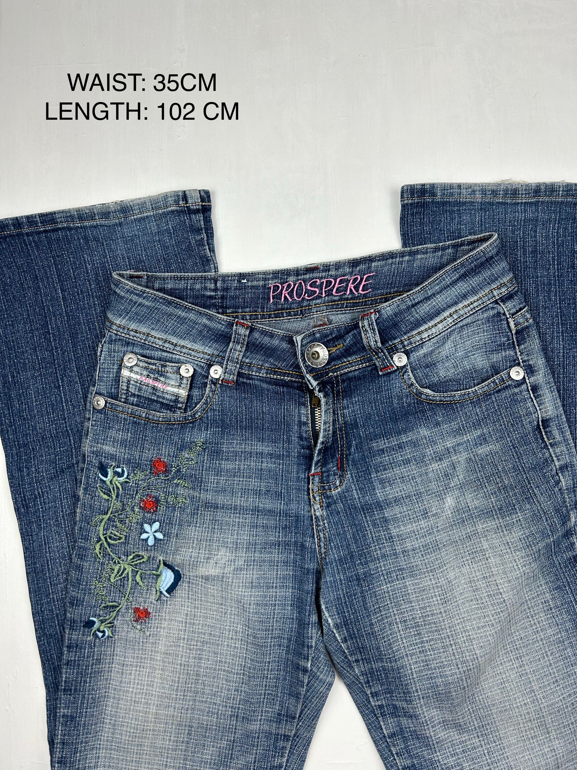 Blue denim low rise flare /bootcut pants (S/M)