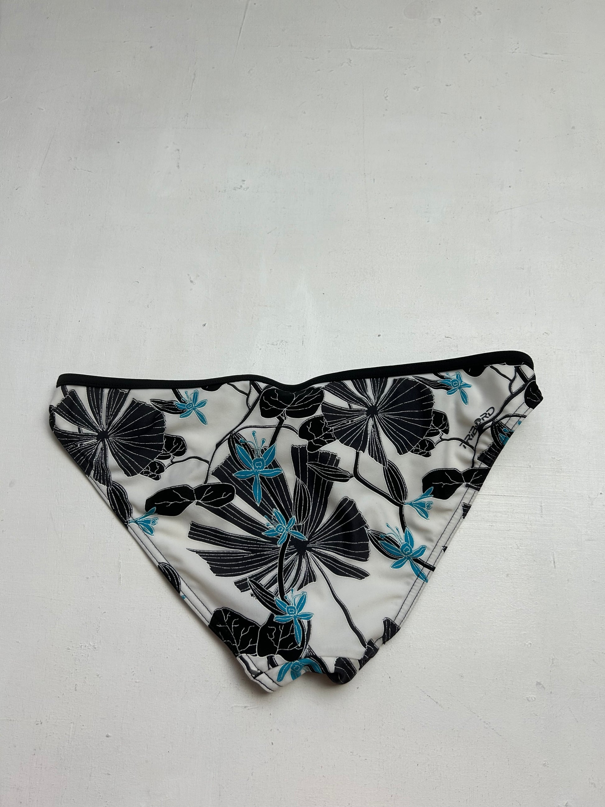 Black & white Hawaii print low rise adjustable y2k vintage bikini bottom