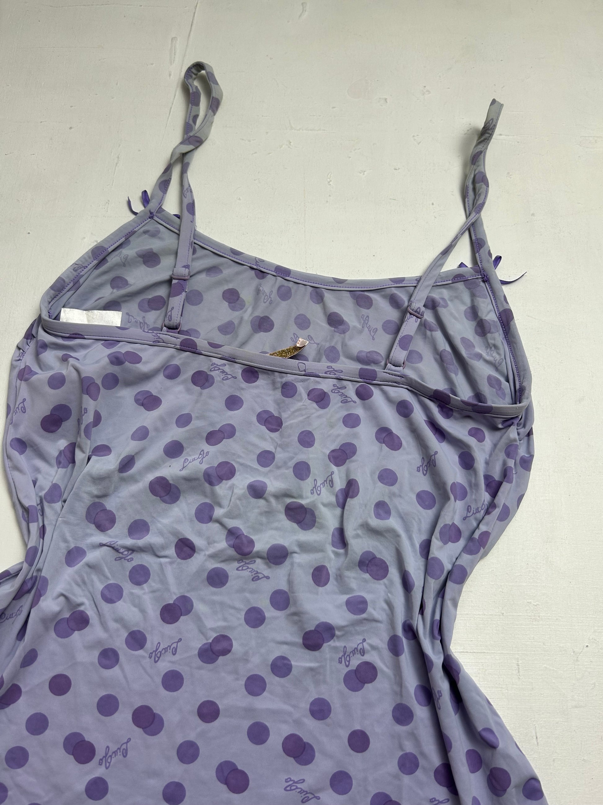 Lilac floral print y2k stretchy lingerie cami top (M/L)