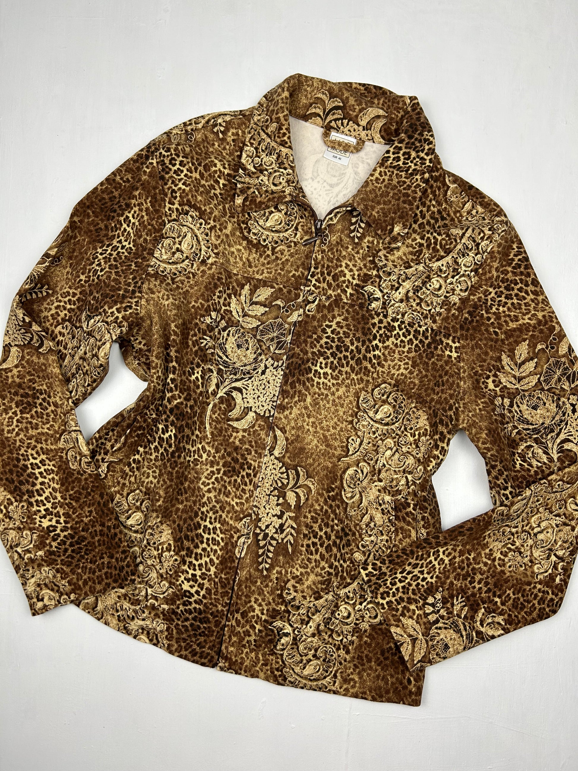 Panther print zip up office jacket (M/L)