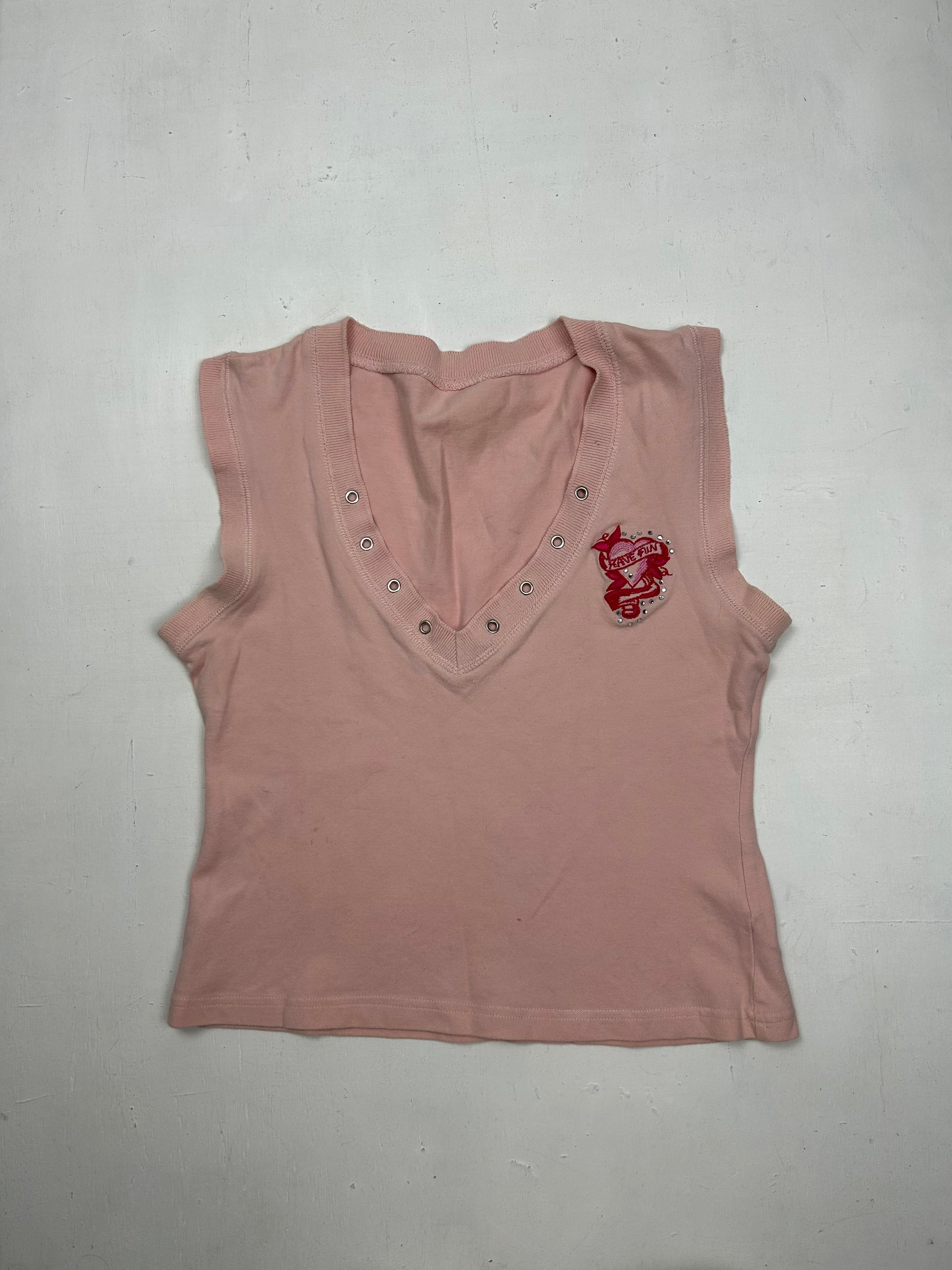 Baby pink logo tank  top (S/M)