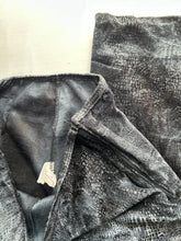 Load image into Gallery viewer, Grey velvet snake print low rise flare bootcut y2k vintage stretchy pants (S)