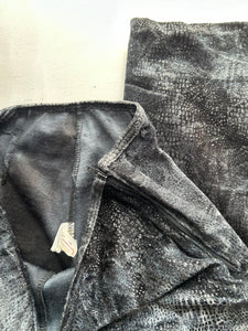 Grey velvet snake print low rise flare bootcut y2k vintage stretchy pants (S)