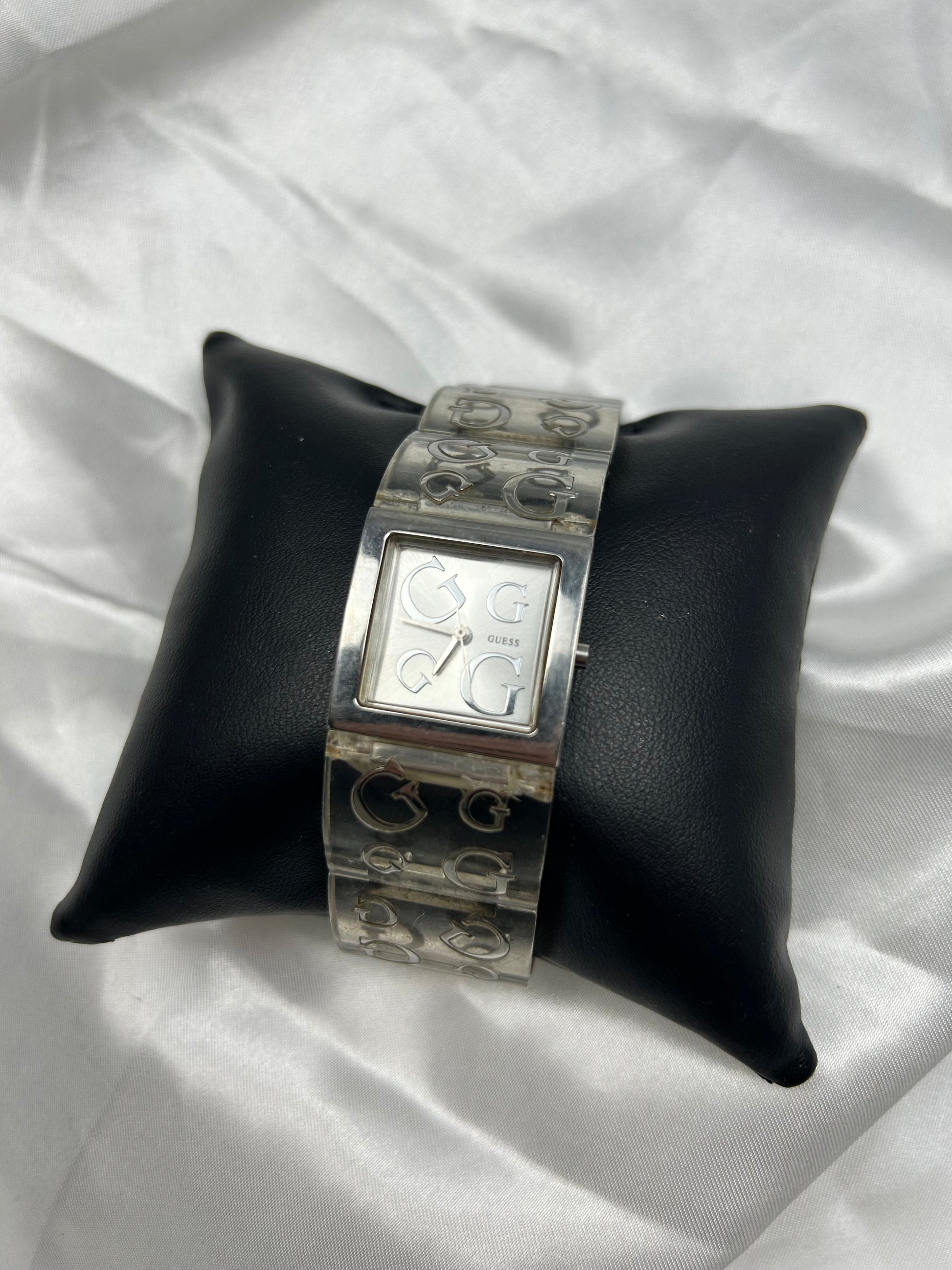 Vintage stainless steel silver strass watch jewelry