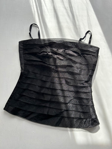 Black mesh cami top (S)