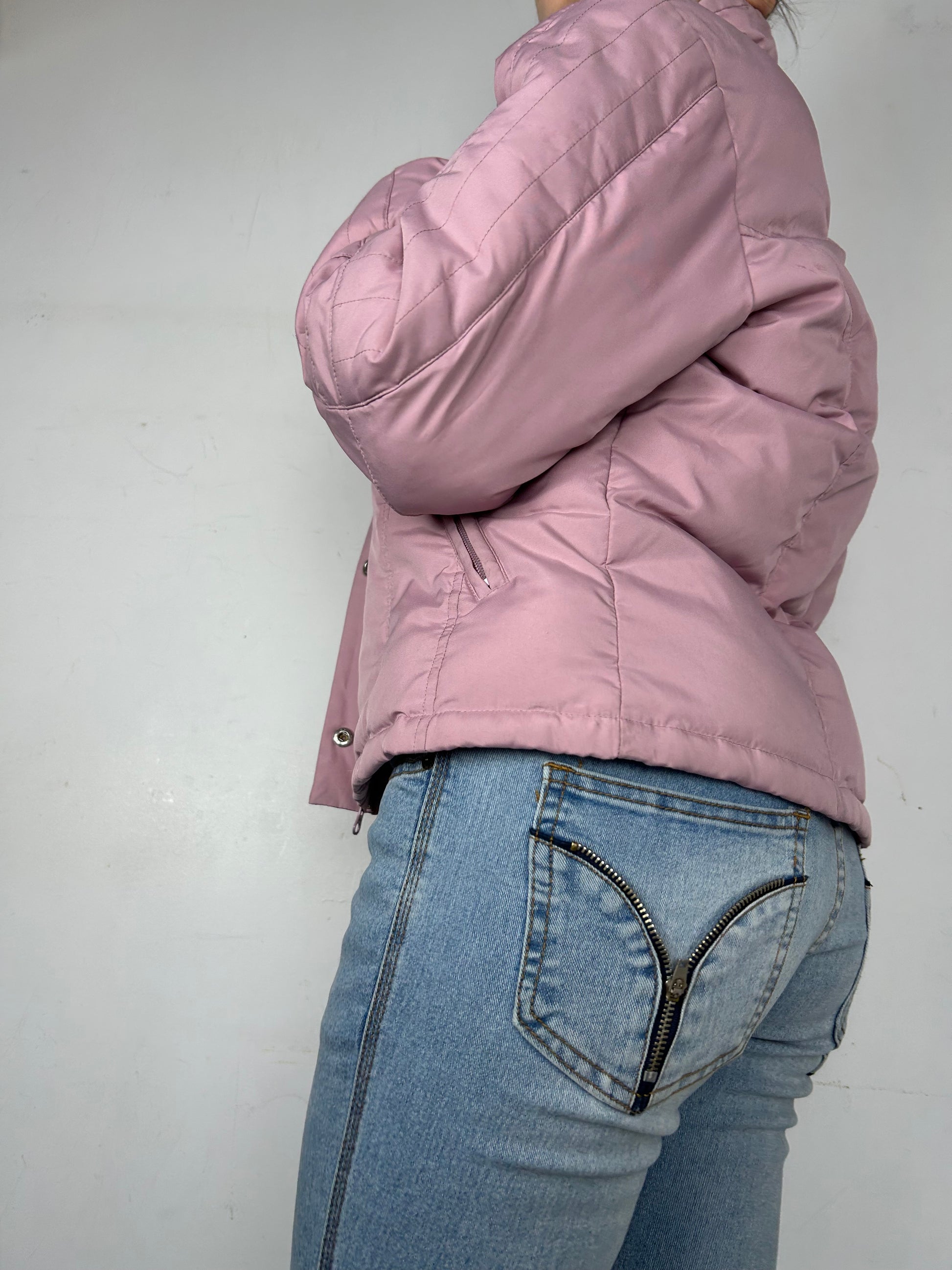 Pink duck down puffer jacket (M/L)