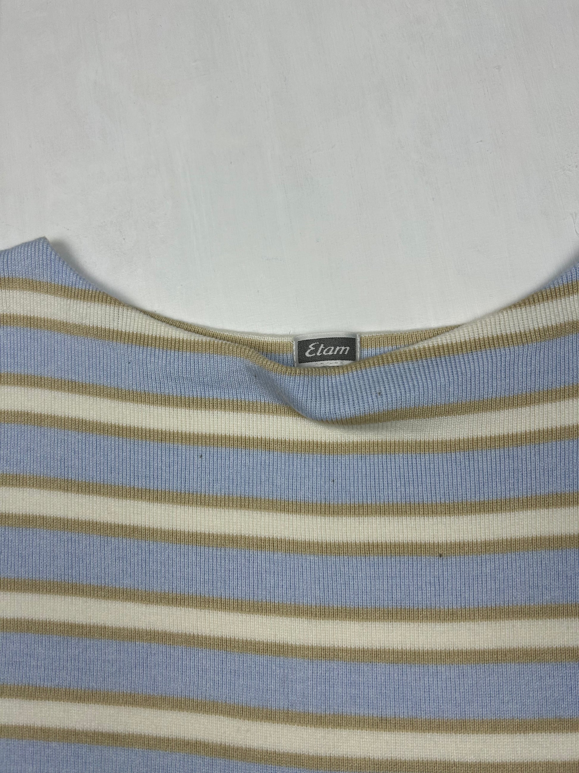 Baby blue striped knitted tank top (S/M)