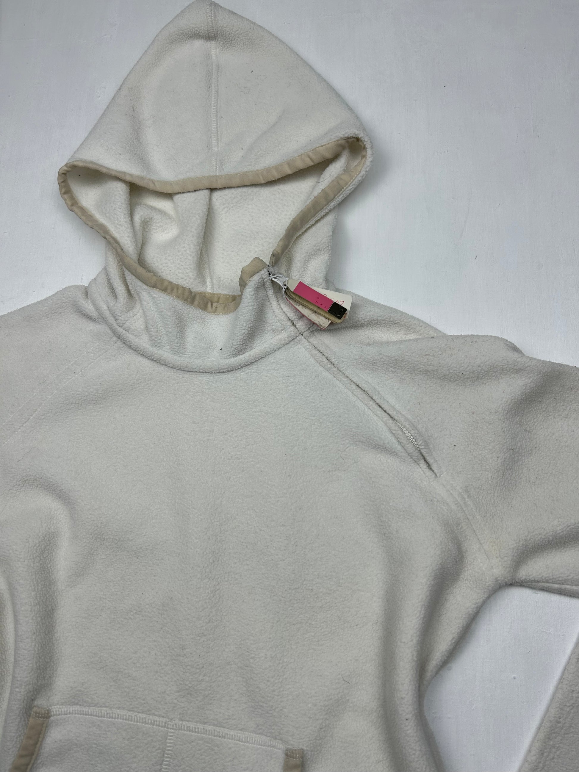 Cream zip fleece hoodie (S/M)