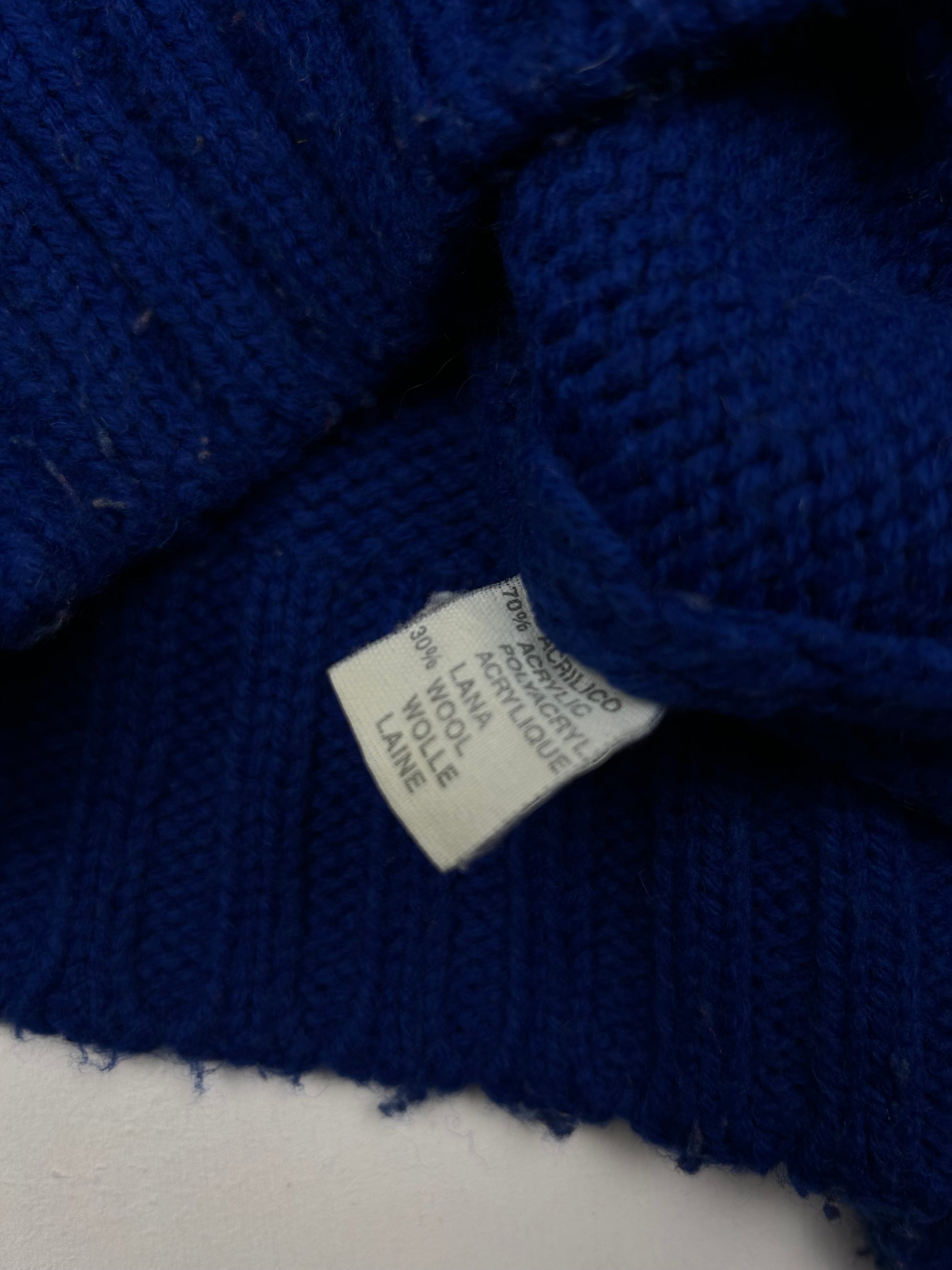 Blue high neck wool jumper (S/M)