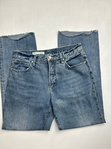 Blue low waist baggy denim pants (M)