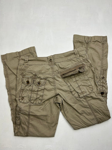 Khaki low waist cargo pants (S)