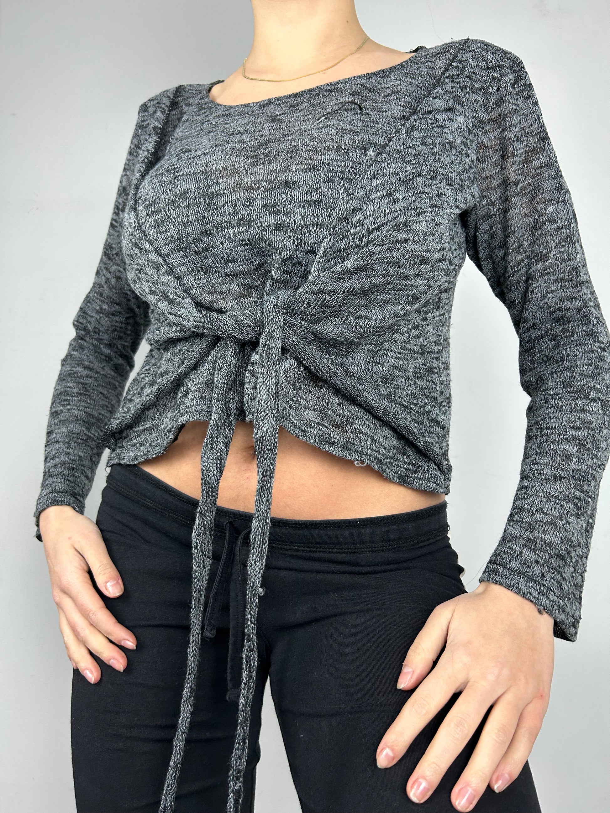 Grey 2 in 1 cardigan jumper (S)