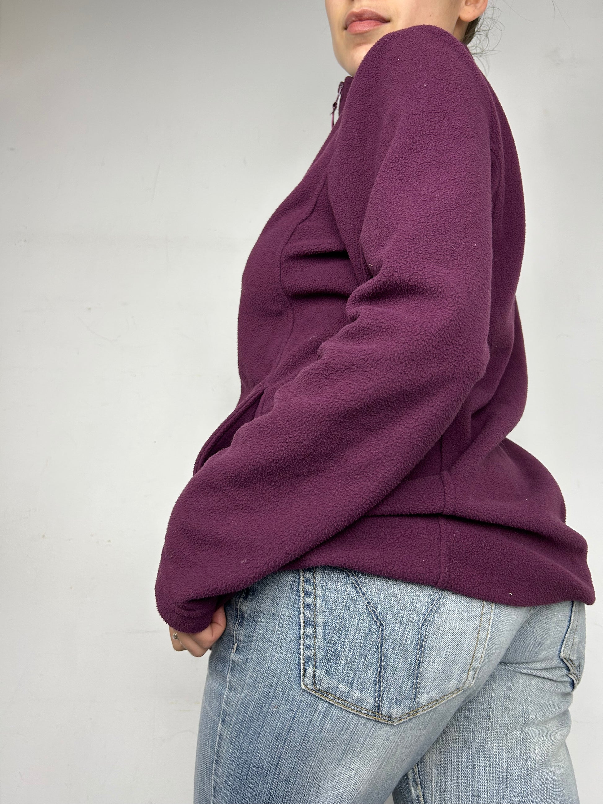 Purple zip up fleece jacket (M/L)