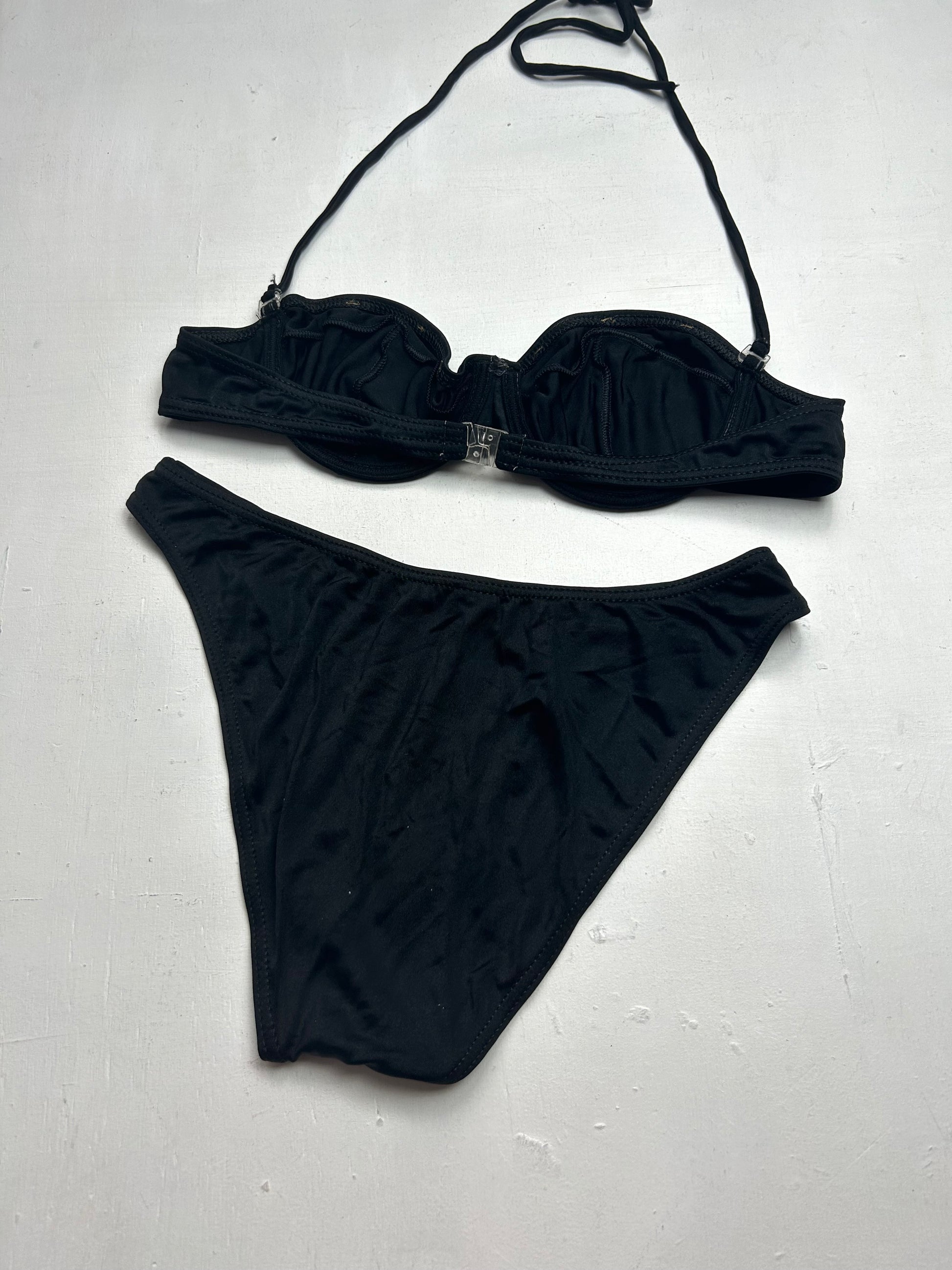 Black utility balcony bikini set (S/M)